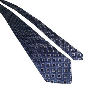 Stafford Executive Navy Silk Tie Classic Menswear 58 Inch x 4 Inch Pattern Gift